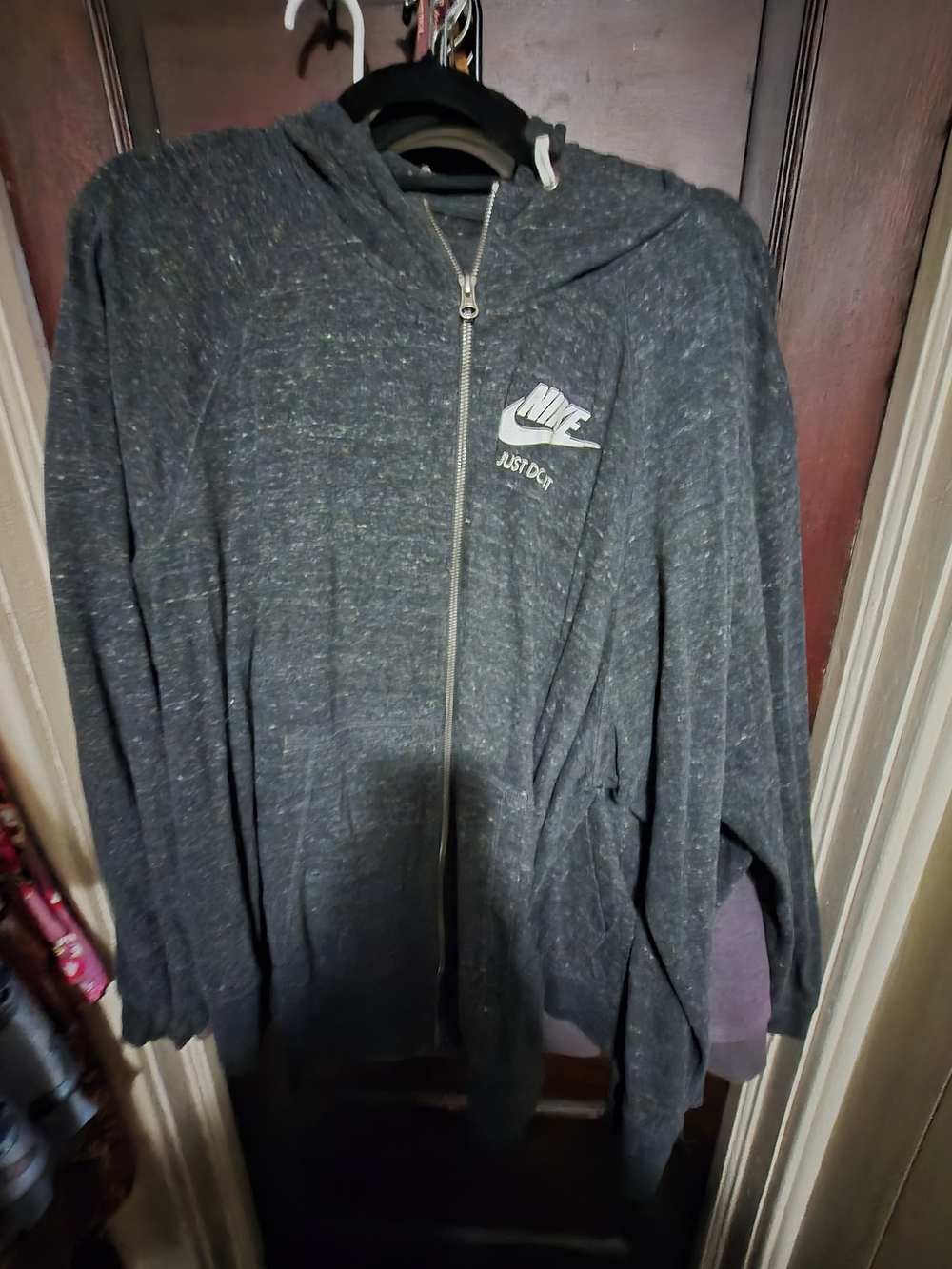 Nike Full-Zip Hoodie in Charcoal Gray with White Logo  And Gray Pull Over Hoddie